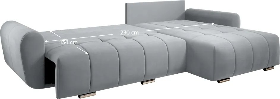 Univerzális ülőgarnitúra, világosszürke szövet, LONGA ROH