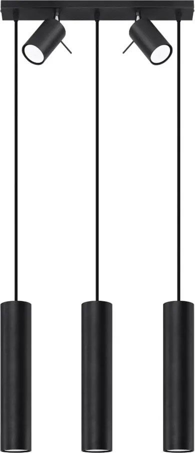 Fekete fém függőlámpa Etna – Sollux