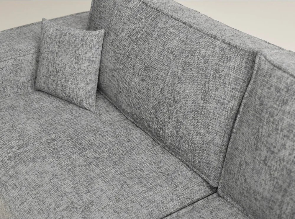 Szürke zsenília kinyitható-tárolóhelyes sarokkanapé (jobb oldali-L alakú) Tonga – Maison de Rêve