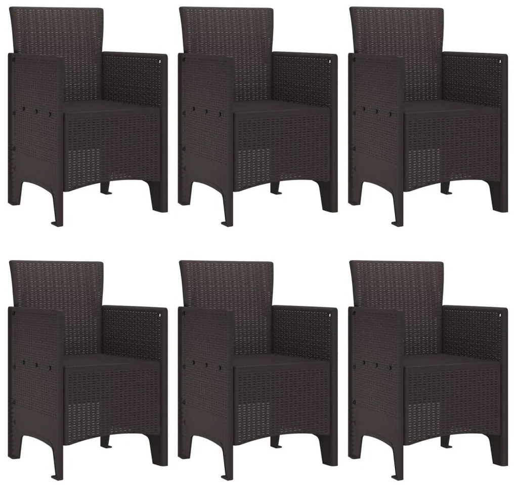 7 részes Kert Étkező Garnitúra Barna Poly Rattan