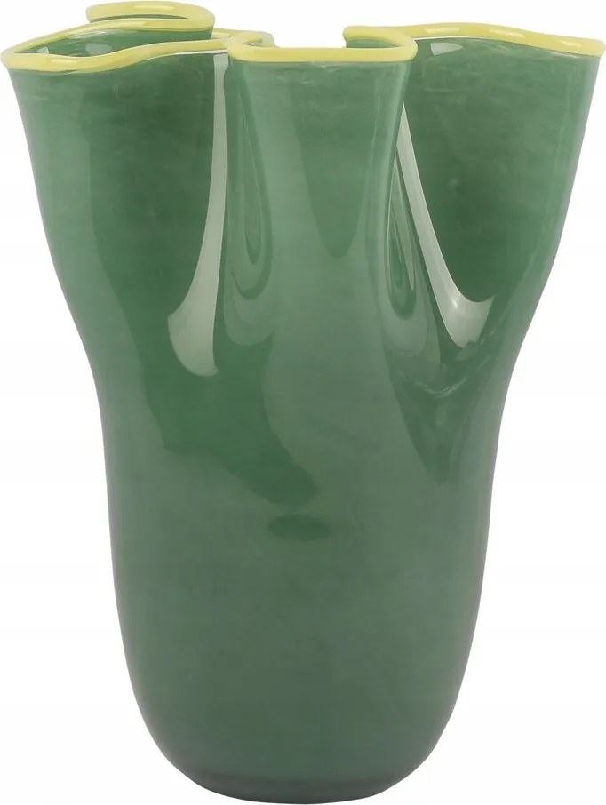 Üveg Váza Virágcsokrokhoz Zöld Modern Mázas 22 cm