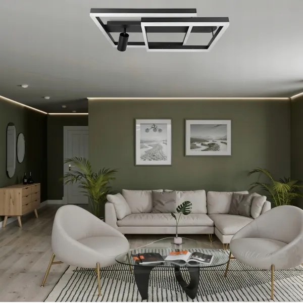 LED mennyezeti lámpa LED/38W/230V + 1xGU10/30W fekete