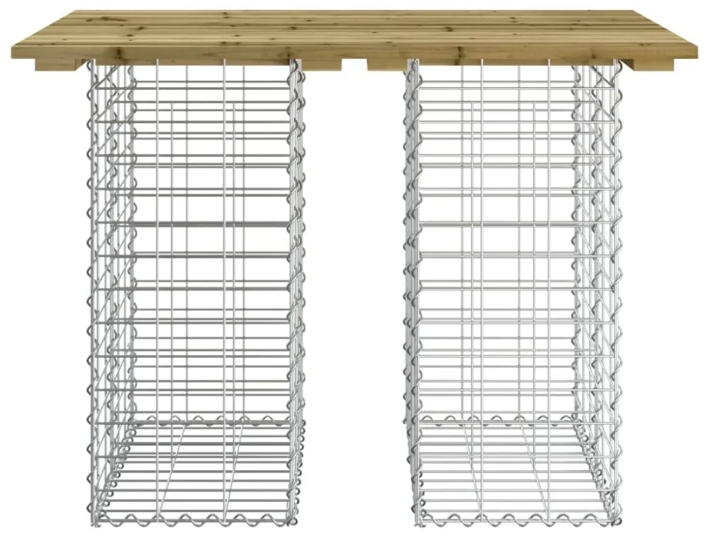 impregnált fenyőfa gabion kerti pad 100 x 70 x 72 cm