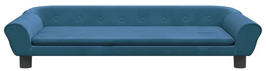 kék bársony gyerekkanapé 100 x 50 x 26 cm