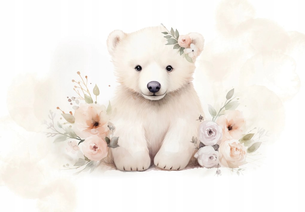 Fotótapéta Gyerekeknek aranyos állatkák maci Ragasztó 415 x 290