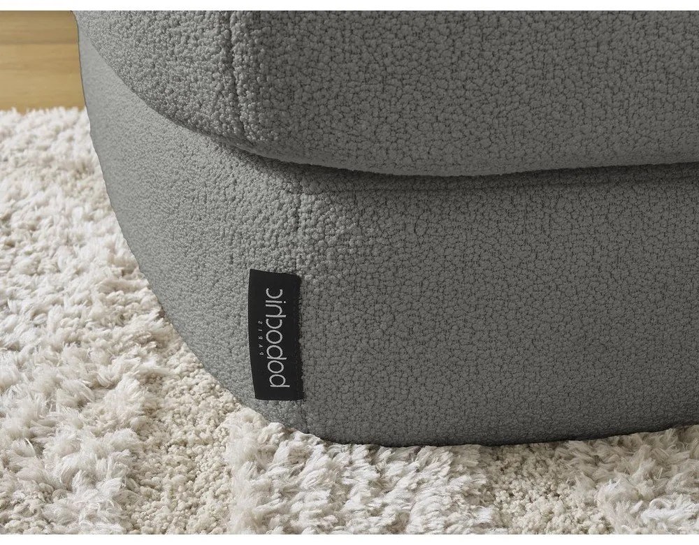 Sötétszürke buklé sarokkanapé (bal oldali-heverő résszel) Leonore – Bobochic Paris