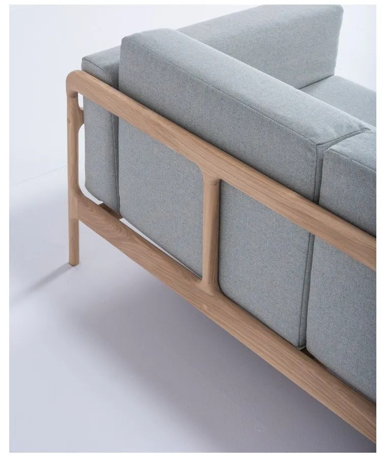 Fawn kékesszürke kanapé tölgyfából, 180 cm - Gazzda