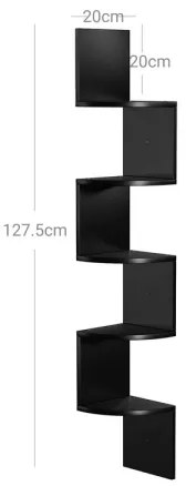 SNAKE fekete sarok fali polc