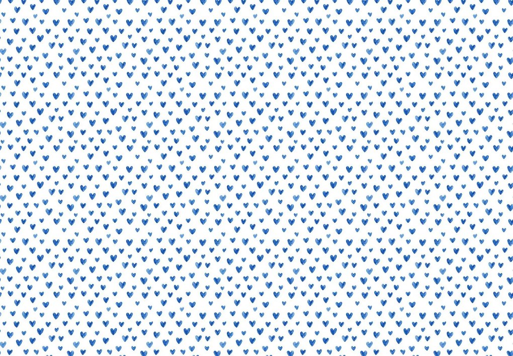 Fotótapéta - Kék szívecskék (147x102 cm)