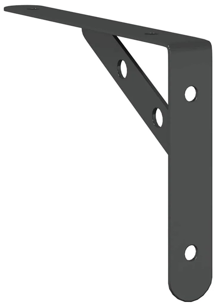 4 db fekete rozsdamentes acél polctartó 20 x 2,5 x 14 cm