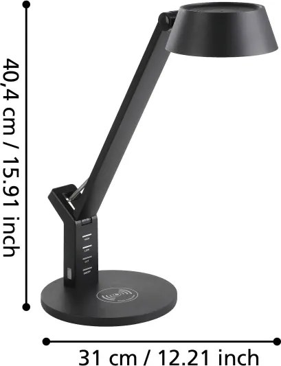 Eglo 99832 - BANDERALO LED/4,8W/230V érintős, dimmelhető asztali lámpa, fekete