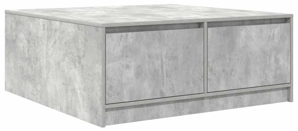 betonszürke dohányzóasztal fiókokkal 100x100x40 cm