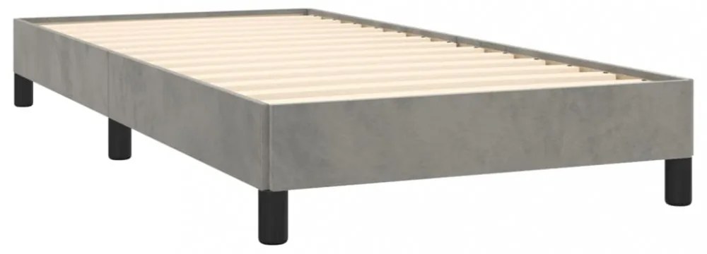 világosszürke bársony ágykeret matrac nélkül 80x200 cm