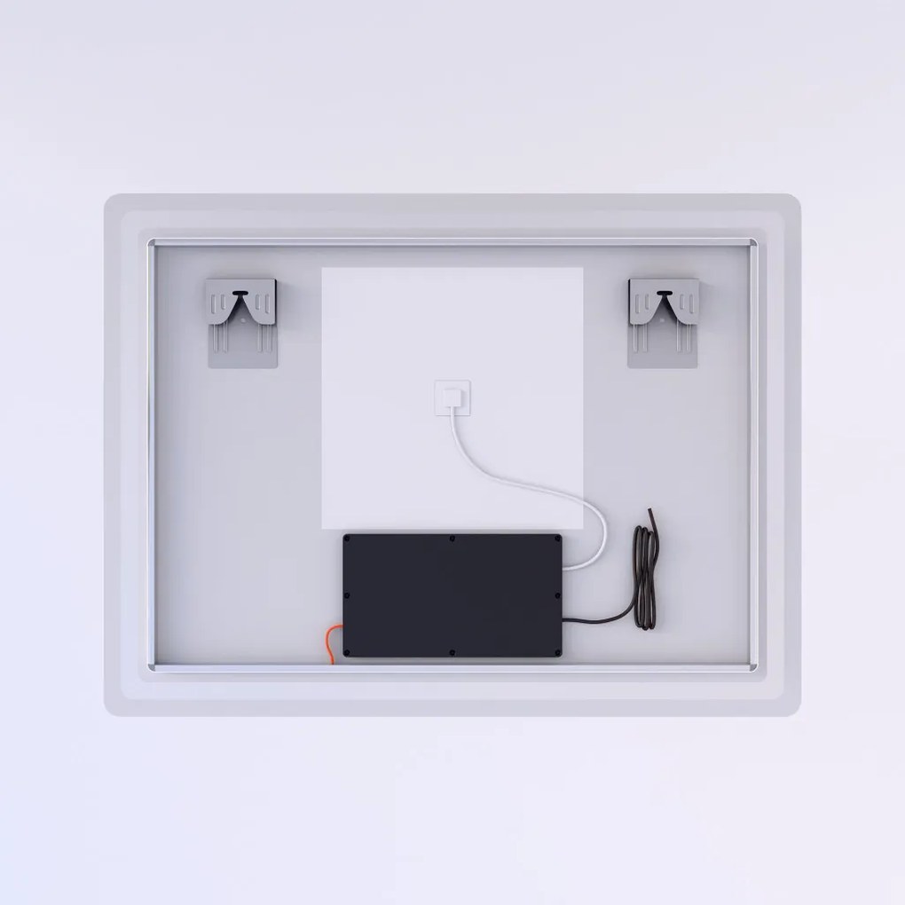 Fekvő fürdőszobai LED tükör 80x60cm | Gesztusvezérlés - Páramentesítő - Fényerő és színhőmérséklet szabályozás | Welland Type20H