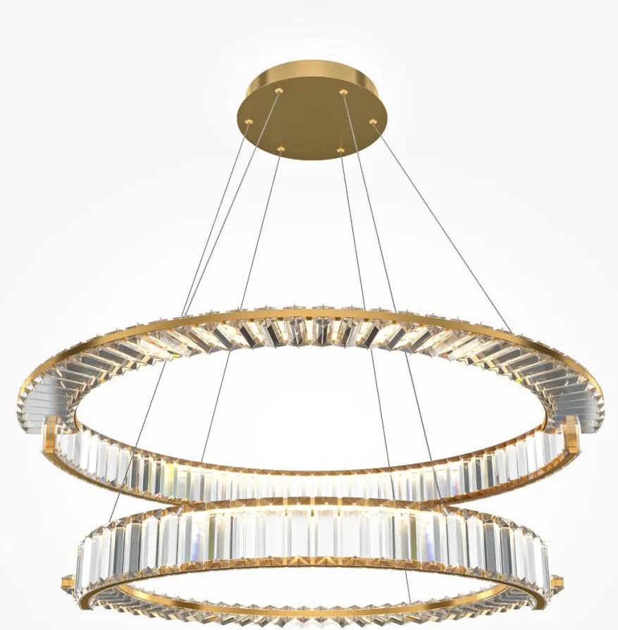 MAYTONI P097PL-L90G4K KRONE Kristály Függesztett Lámpa Átlátszó, Arany LED IP20