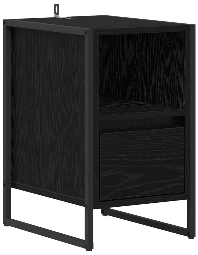 vidaXL Éjjeli asztal fiókkal Fekete tölgy 39,5 x 30 x 50 cm Faanyag