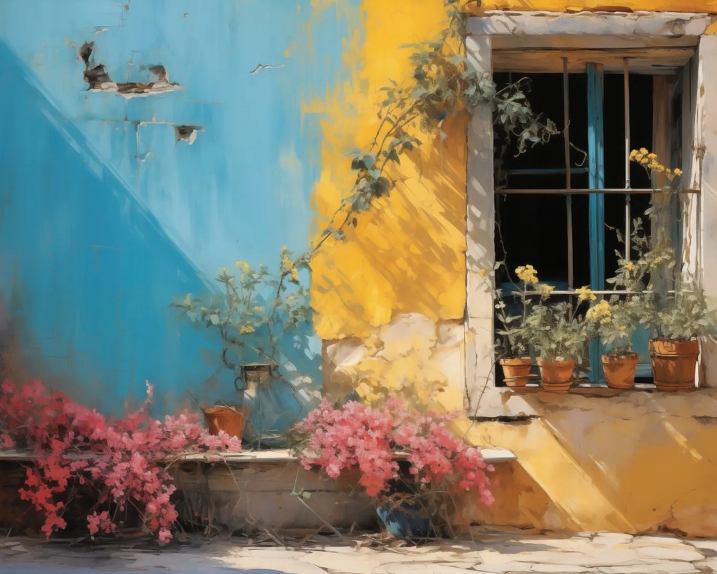 Poszter 50x40cm Napsütötte utca