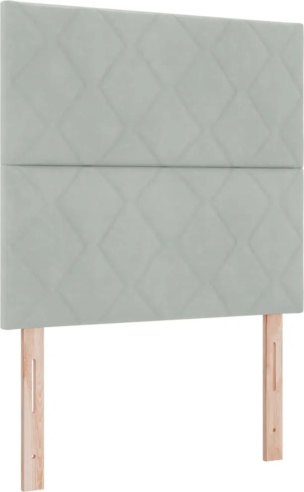 vidaXL Fejtámla Világosszürke 90 cm Bársony