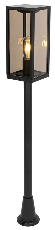 Kültéri állólámpa fekete füstüveggel 100 cm IP44 - Charlois