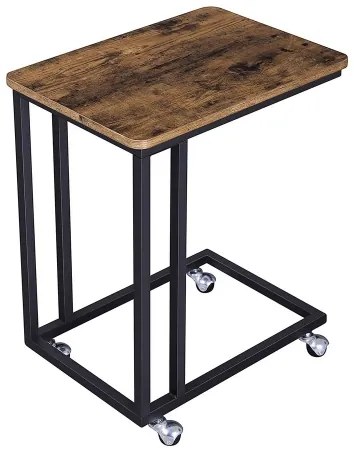 Mozgatható oldalsó asztal ELDUR barna/fekete