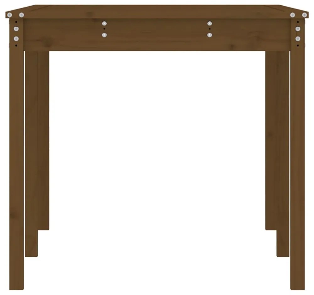 mézbarna tömör fenyőfa kerti asztal 159,5 x 82,5 x 76 cm