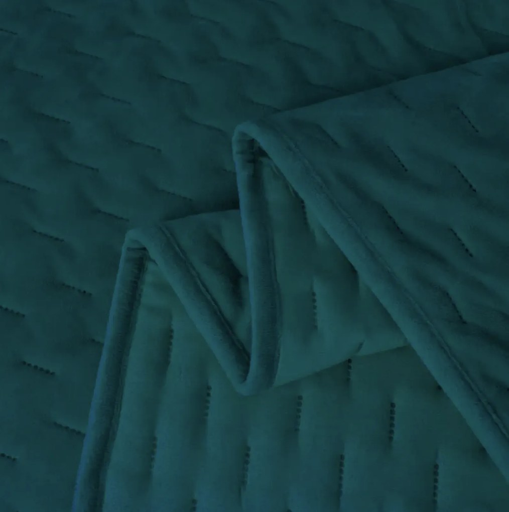 Bársony ágytakaró ASTRALIA, petrol színű Méret: 170 x 210 cm