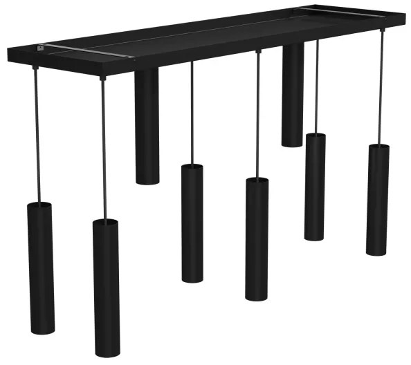 Csillár zsinóron RAITO 8xGU10/8W/230V fekete