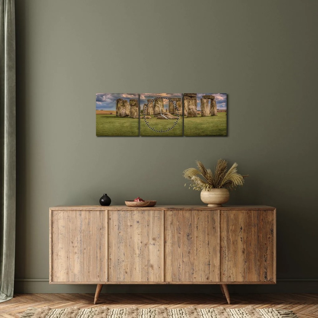 Stonehenge képe (órával) (90x30 cm)