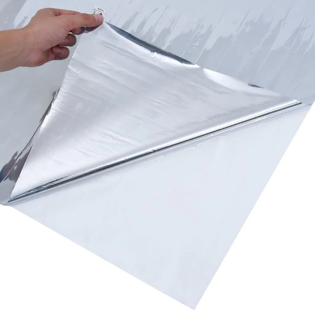 ezüst PVC tükröző statikus napsugárzás elleni fólia 45 x2000 cm