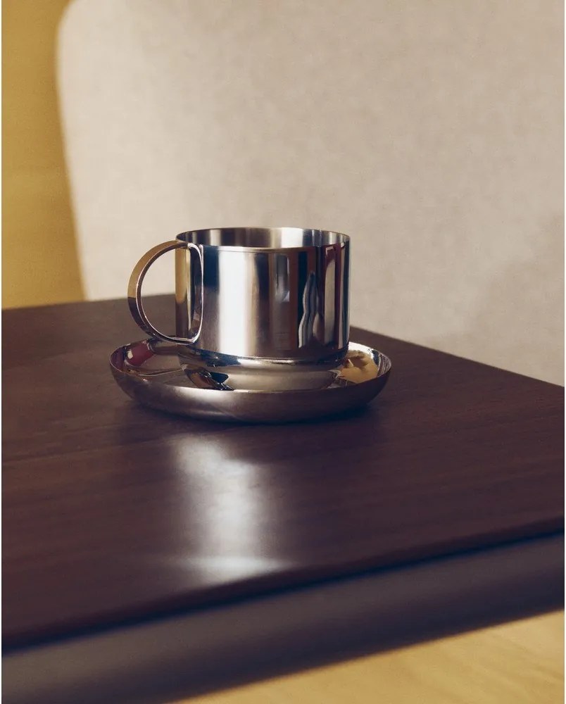 Ezüstszínű rozsdamentes acél csésze szett 2 db-os Nirela – Kave Home