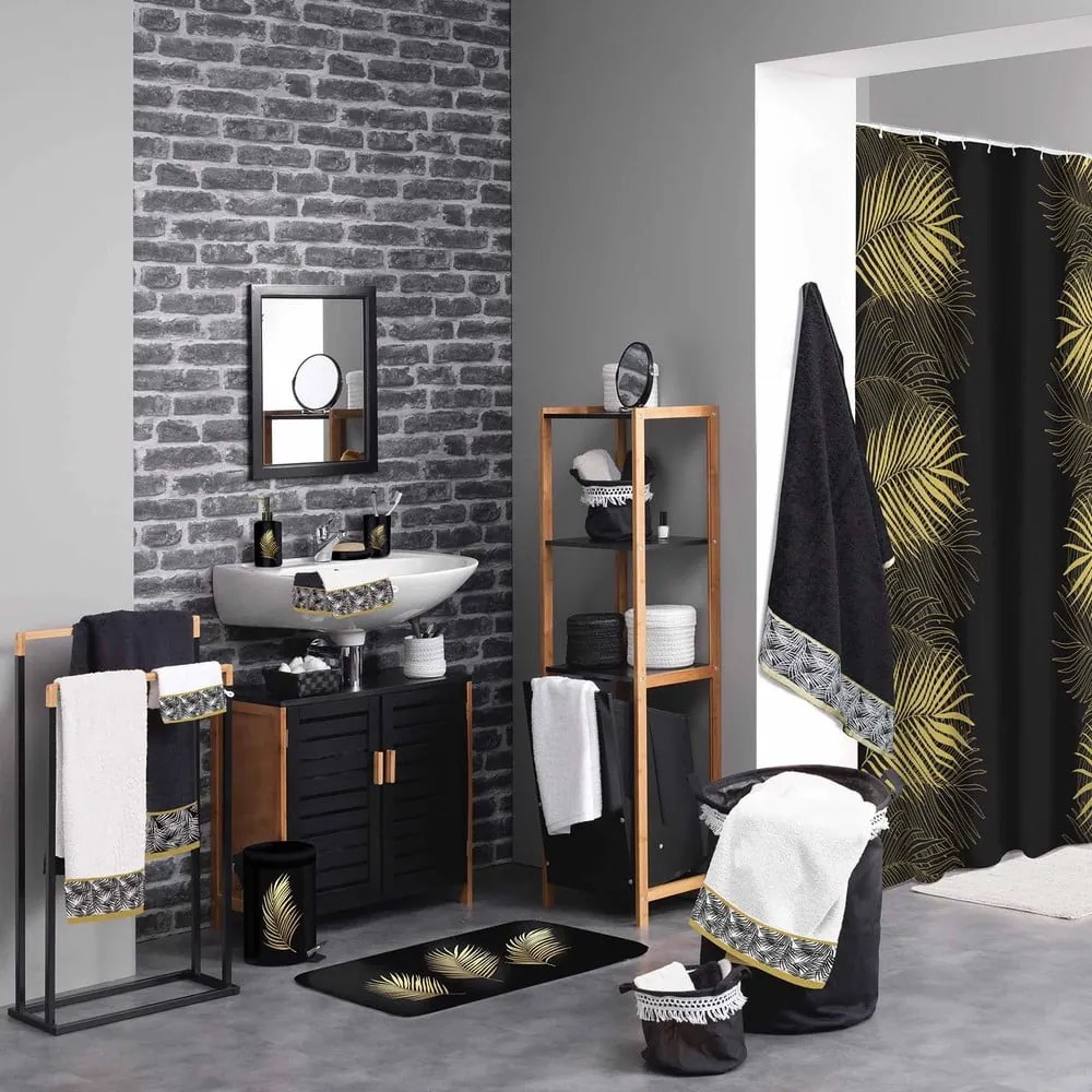 Fekete-aranyszínű fürdőszobai kilépő WC-hez 45x45 cm Orbella – douceur d'intérieur