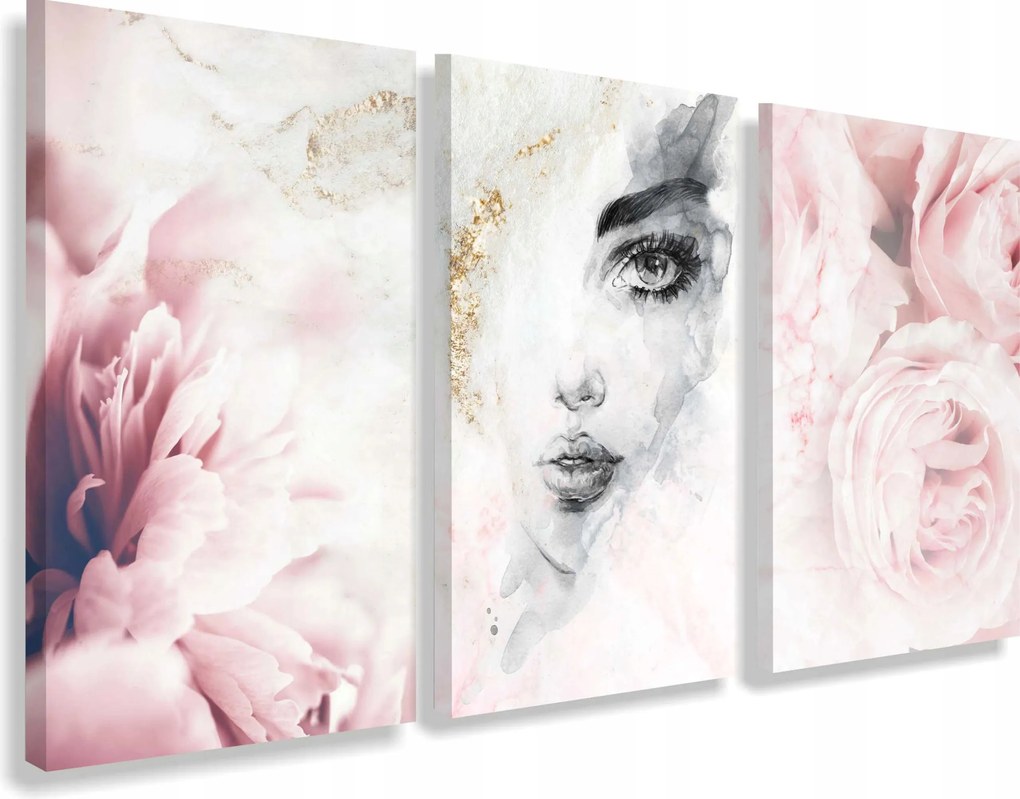 Vászonkép falra a nappaliba pasztell kép Rózsa Nő 90x180