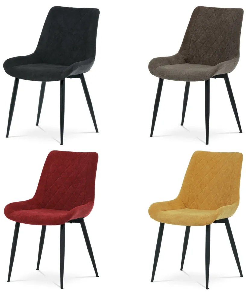 Scaun din țesătură galbenă cu model elegant Romb. DCL-218