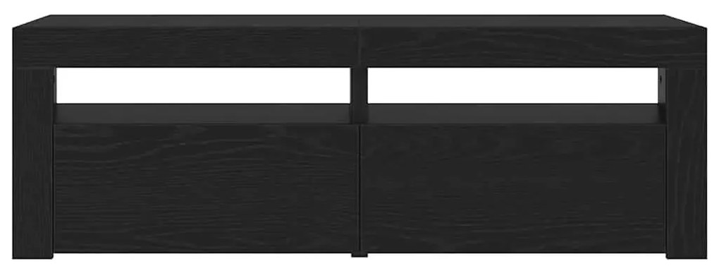 fekete tölgy szerelt fa TV-szekrény LED-ekkel 120x35x40 cm