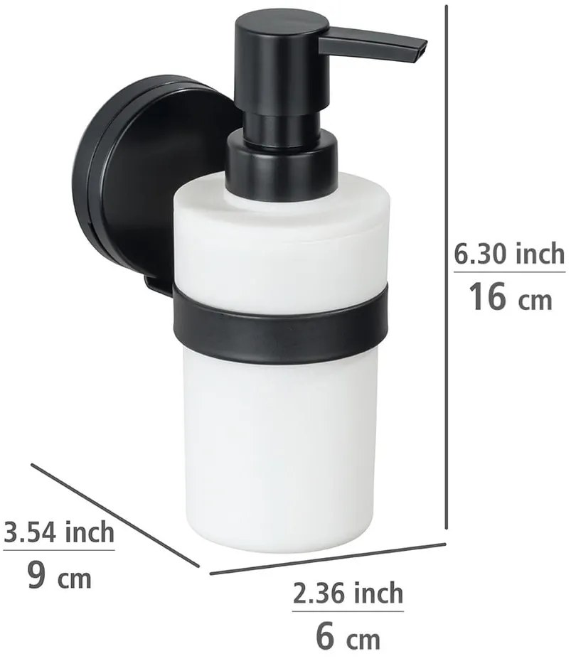 Static-Loc® Plus fekete-fehér fali szappanadagoló - Wenko