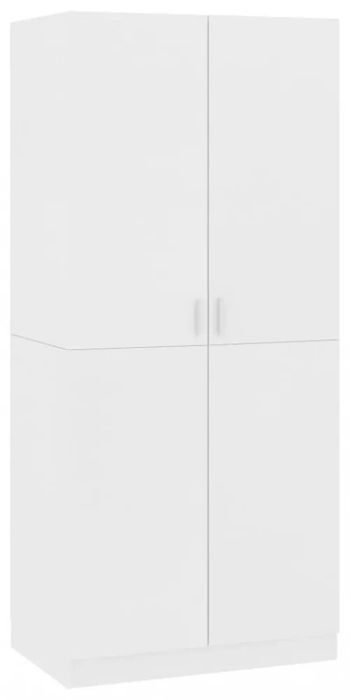 fehér szerelt fa ruhásszekrény 80 x 52 x 180 cm