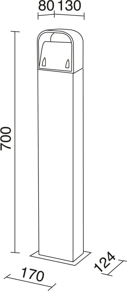 NOVOLUX 461B-L0206A-04 ZENDA Modern Kültéri Állólámpa Antracit LED IP55