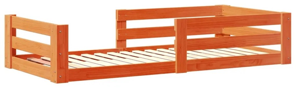 viaszbarna tömör fenyőfa ágy matrac nélkül 70 x 140 cm