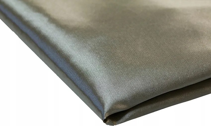 Asztalterítő szövet foltálló dekoratív szatén fényes szürke 160 cm