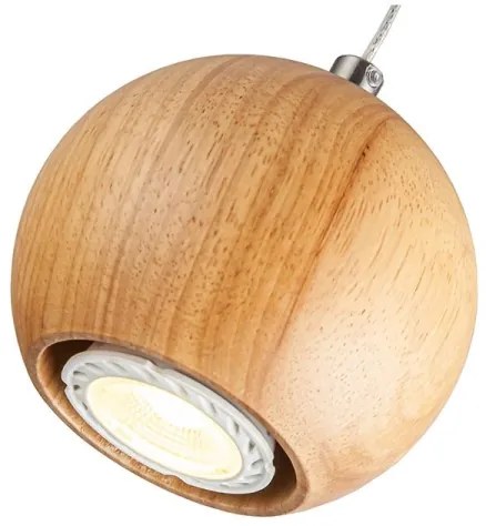 Kábeles függőlámpa 1xGU10/10W/230V Ø 11 cm tömör kőris
