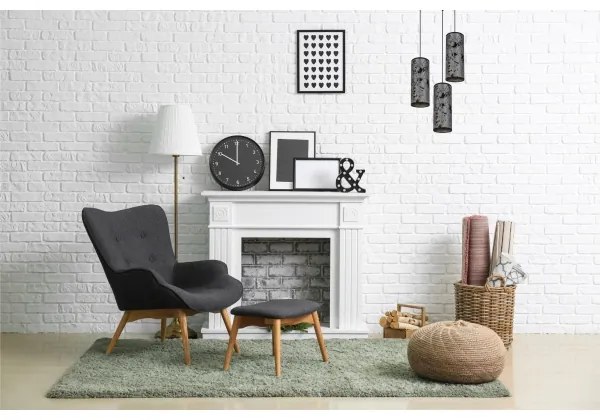 Csillár zsinóron AVALO 3xE27/60W/230V á. 35 cm szürke/fekete