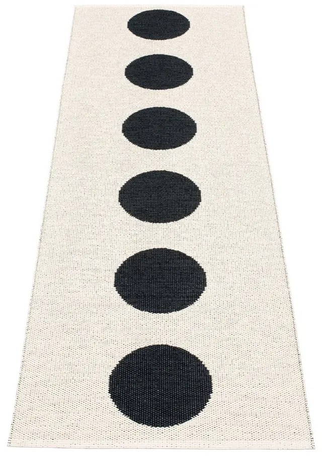 Fekete-fehér kültéri-beltéri futószőnyeg 70x225 cm Vera Black – Pappelina