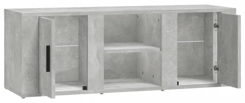 betonszürke szerelt fa TV-szekrény 100 x 31,5 x 35 cm