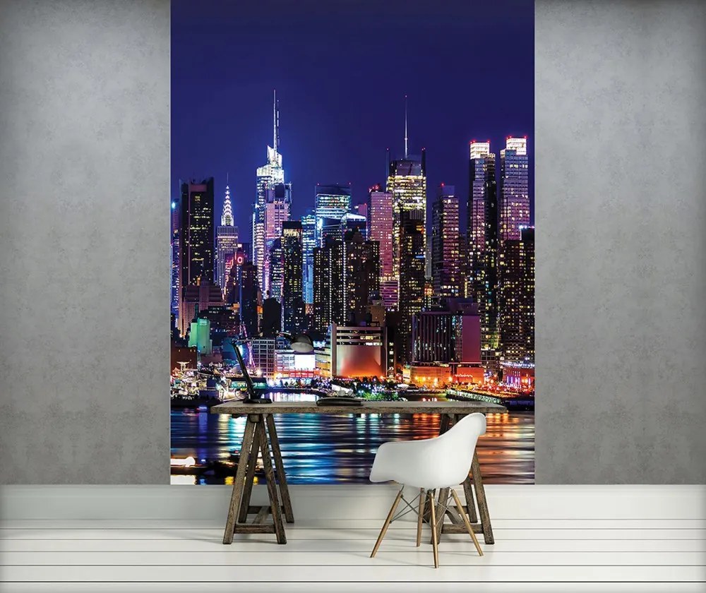 New York éjjel poszter, fotótapéta, Vlies (184x254 cm, álló)
