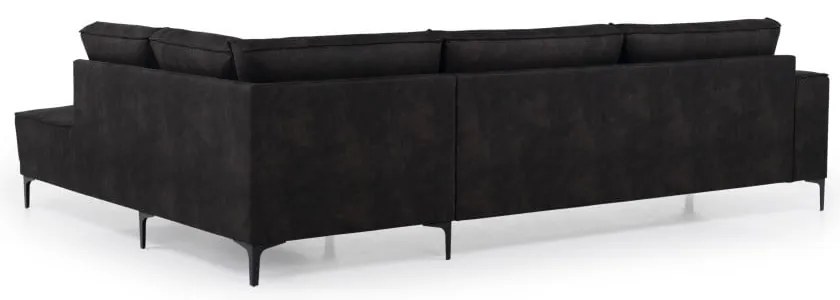 Antracitszürke bőrutánzat sarokkanapé (jobb oldali) Copenhagen – Scandic