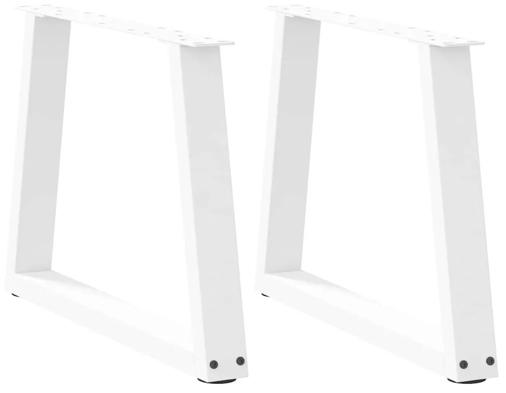 2 db fehér, V-alakú acél dohányzóasztal láb 60 x (42-43,3) cm