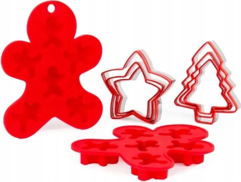 Mézeskalács lyukasztók Keksz forma Szilikon Karácsonyi készlet