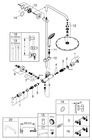 GROHE 26075DL0 - EUPHORIA SYSTEM 310 zuhanyrendszer, bronz