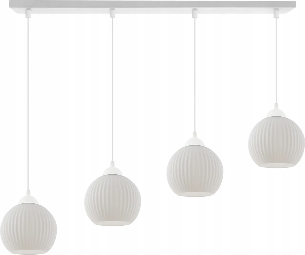 Mennyezeti Lámpa Függeszték Csillár Modern Glamour Fehér Faragott Gömbök E27