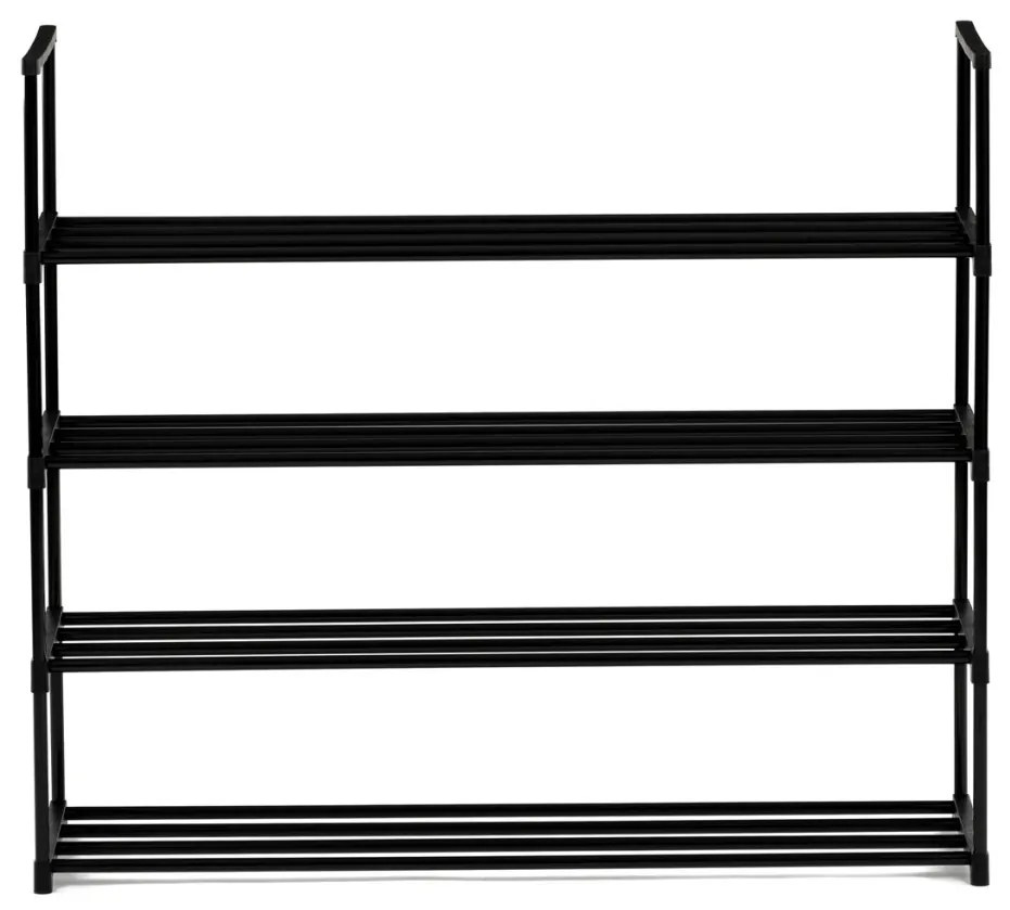 Dulap pentru pantofi, cu 4 rafturi, din metal negru